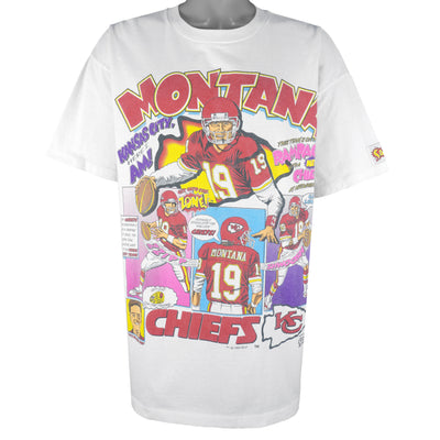NFL (Salem) - Kansas City Chiefs Joe Montana Caricature Comic T-Shirt 1993 X-Large