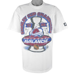 Starter - Colorado Avalanche Champs Single Stitch T-Shirt 1996 Large Vintage Retro Hockey