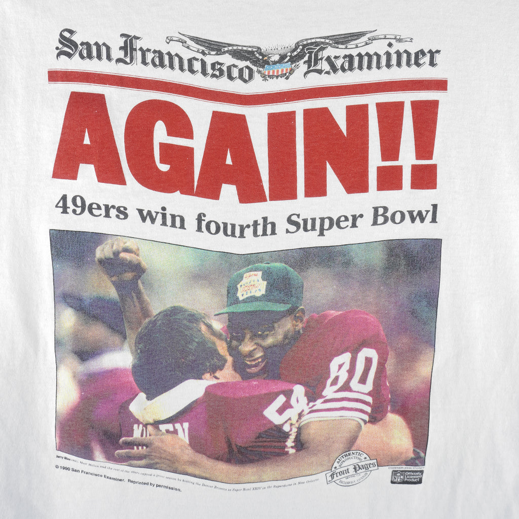 NFL (Permission) - San Francisco 49ers Single Stitch T-Shirt 1990s X-Large Vintage Retro Football