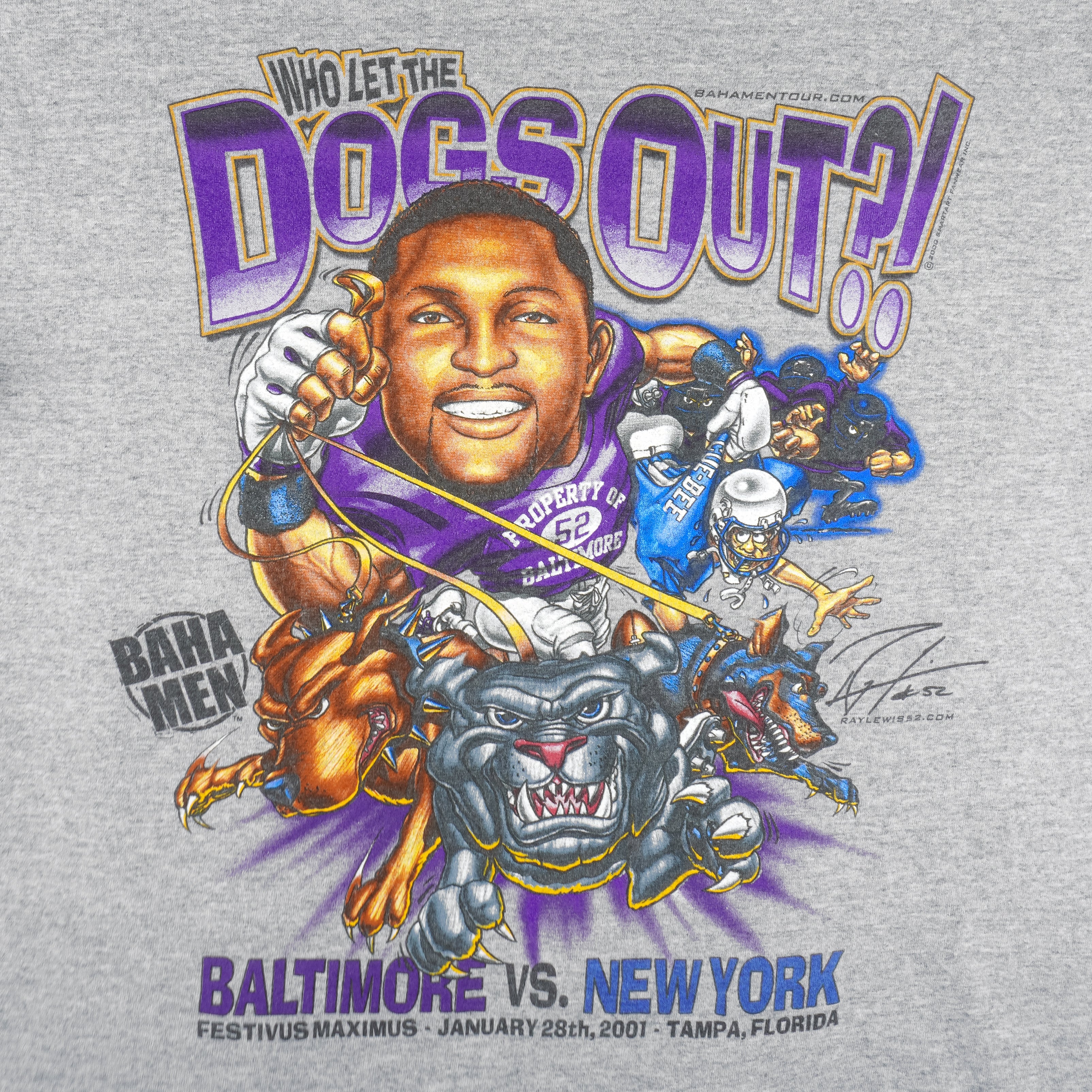 NFL (M&O) - Baltimore VS New York T-Shirt 2001 Large Vintage Retro Football