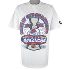 Starter - Colorado Avalanche Champs Single Stitch T-Shirt 1996 Large Vintage Retro Hockey