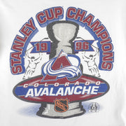 Starter - Colorado Avalanche Champs Single Stitch T-Shirt 1996 Large Vintage Retro Hockey