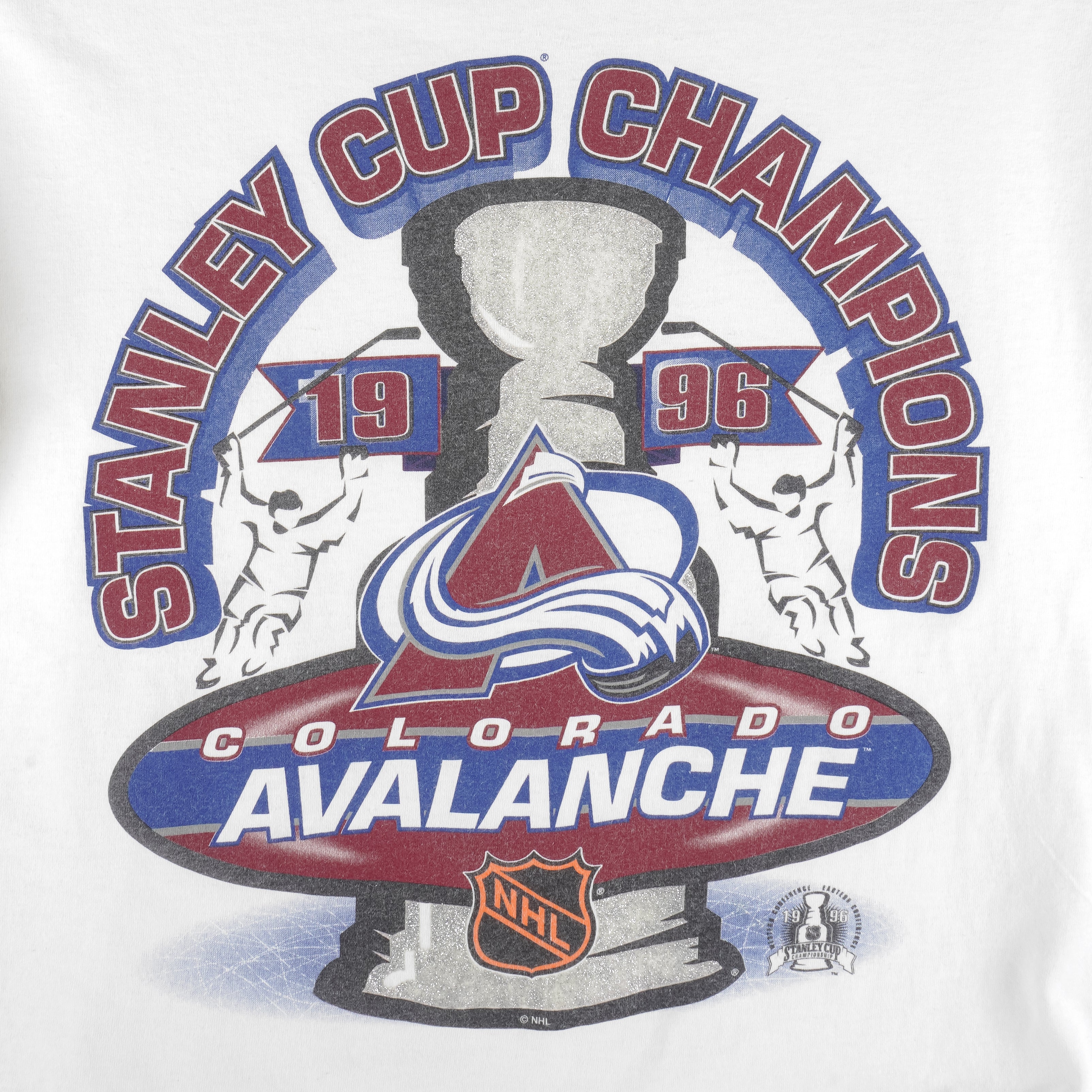 Starter - Colorado Avalanche Champs Single Stitch T-Shirt 1996 Large Vintage Retro Hockey