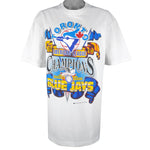 MLB (Bulletin Athletic) - Toronto Blue Jays Champs Single Stitch T-Shirt 1993 Large Vintage Retro Baseball