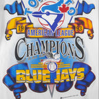 MLB (Bulletin Athletic) - Toronto Blue Jays Champs Single Stitch T-Shirt 1993 Large Vintage Retro Baseball