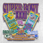 NFL (Logo Athletic) - Packers VS Patriots Super Bowl Helmet T-Shirt 1996 Medium Vintage Retro Football