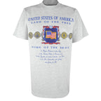 Vintage (Nutmeg) - USA Land Of The Free Home Of The Brave T-Shirt 1990s Large Vintage Retro