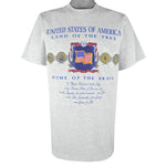 Vintage (Nutmeg) - USA Land Of The Free Home Of The Brave T-Shirt 1990s Large
