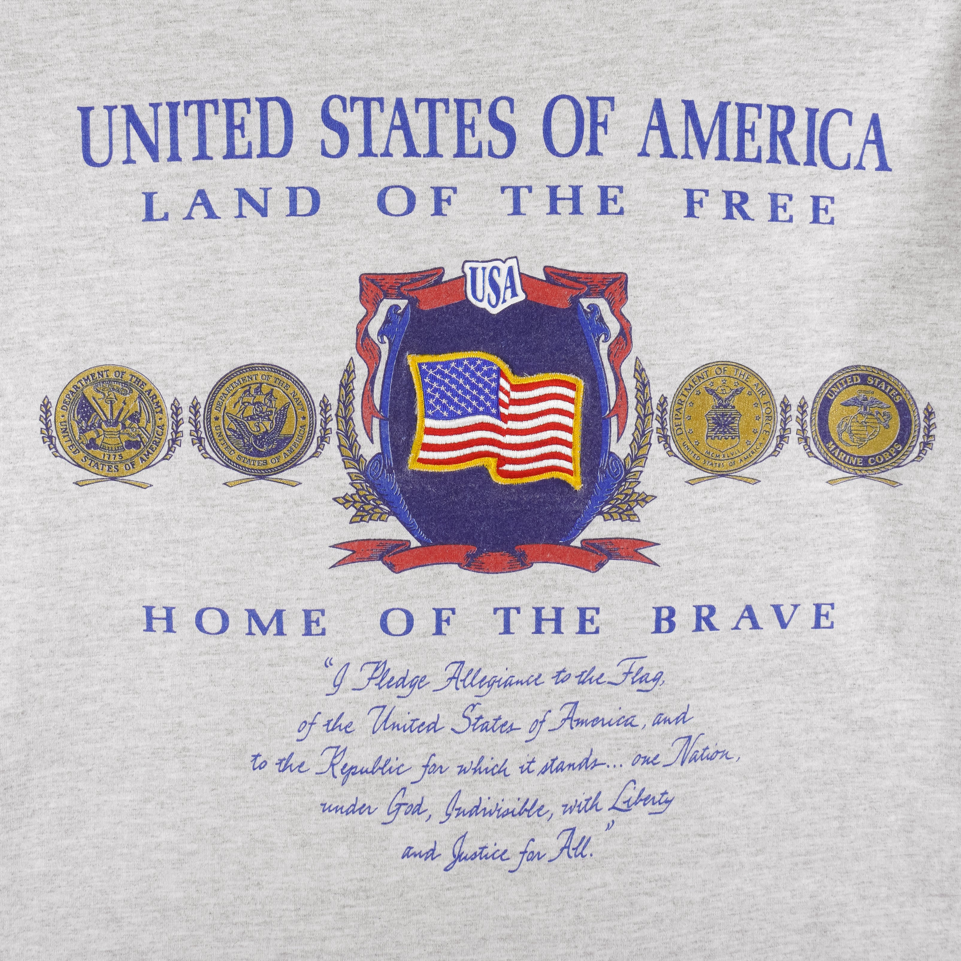 Vintage (Nutmeg) - USA Land Of The Free Home Of The Brave T-Shirt 1990s Large Vintage Retro