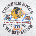 Starter - Chicago Blackhawks Single Stitch T-Shirt 1992 Large Vintage Retro Hockey