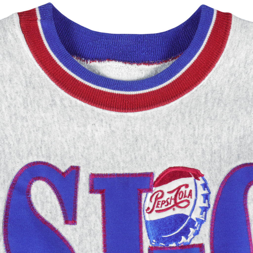 Vintage - Pepsi Cola Big Spell-Out Crew Neck Sweatshirt 1990s X-Large Vintage Retro