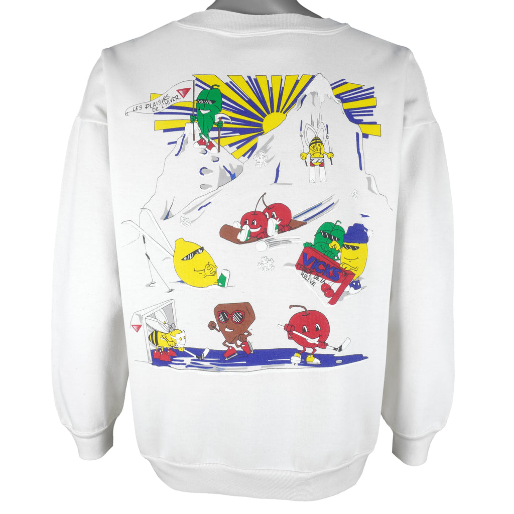 Vintage (Raine Wear) - Les Plaisirs De L'Hiver Sweatshirt 1991 Large Vintage Retro