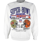 NFL - Super Bowl 23th 49ers VS Bengals Helmet Sweatshirt 1989 Large Vintage Retro Football