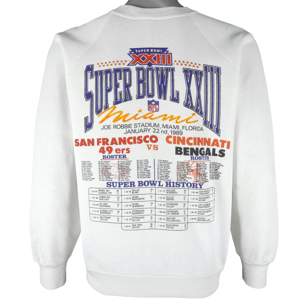 NFL - Super Bowl 23th 49ers VS Bengals Helmet Sweatshirt 1989 Large Vintage Retro Football
