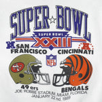 NFL - Super Bowl 23th 49ers VS Bengals Helmet Sweatshirt 1989 Large Vintage Retro Football