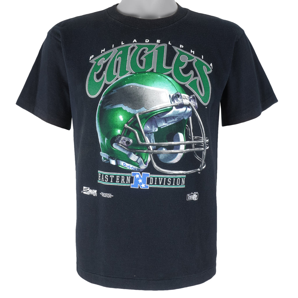 NFL (Salem) - Philadelphia Eagles Helmet Single Stitch T-Shirt 1992 Small Youth Vintage Retro Football