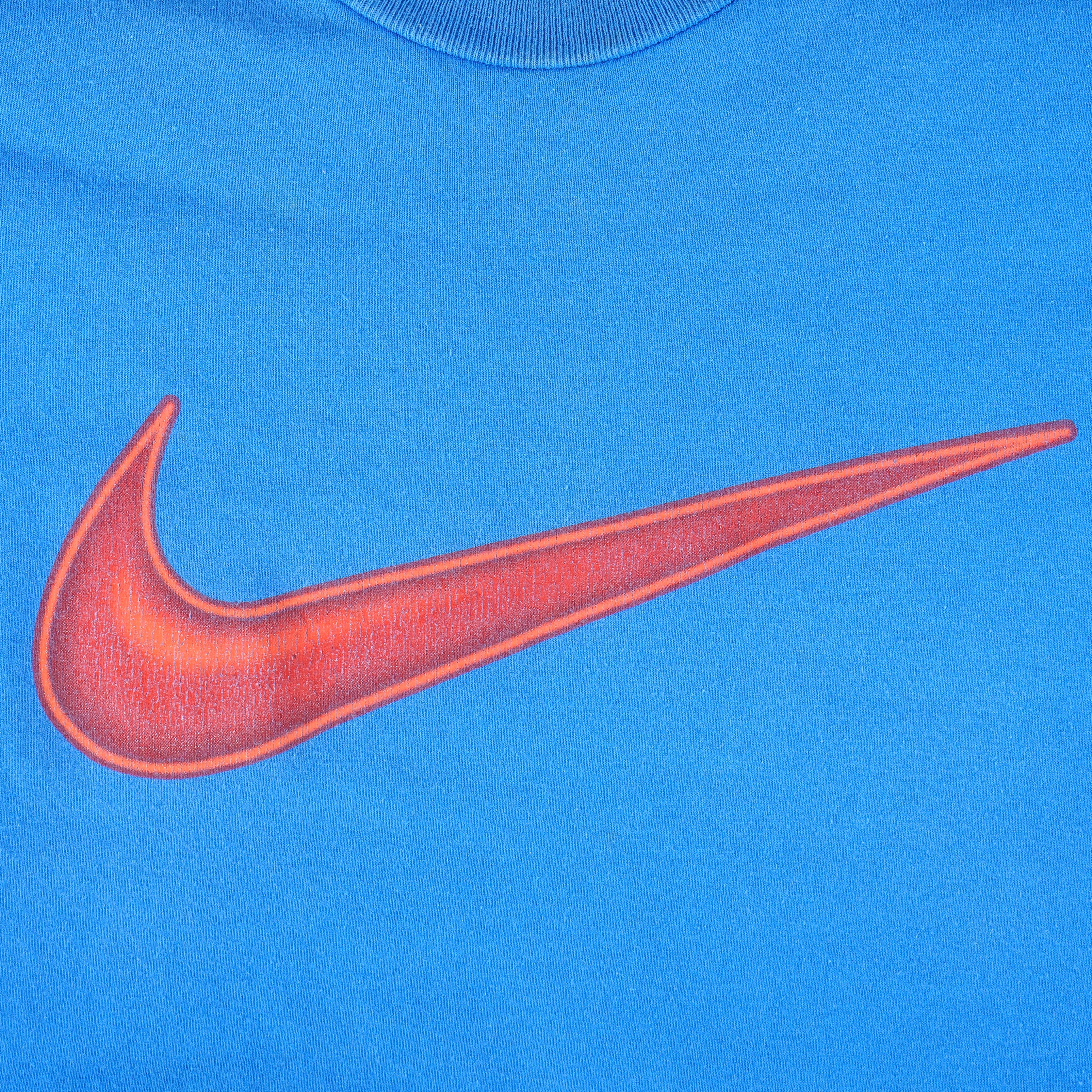 Nike - Classic Big Swoosh T-Shirt 1990s Medium Vintage Retro