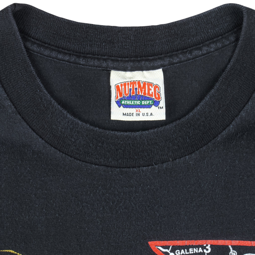 NHL (Nutmeg) - Chicago Blackhawks Stadium Map Single Stitch T-Shirt 1990 X-Large Vintage Retro Hockey