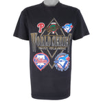 MLB (Tennessee River) - Philadelphia Phillies VS Toronto Blue Jay T-Shirt 1993 Large Vintage Retro Baseball