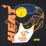 NBA (Tour Champ) - Miami Heat Striped Single Stitch T-Shirt 1990 X-Large Vintage Retro Basketball