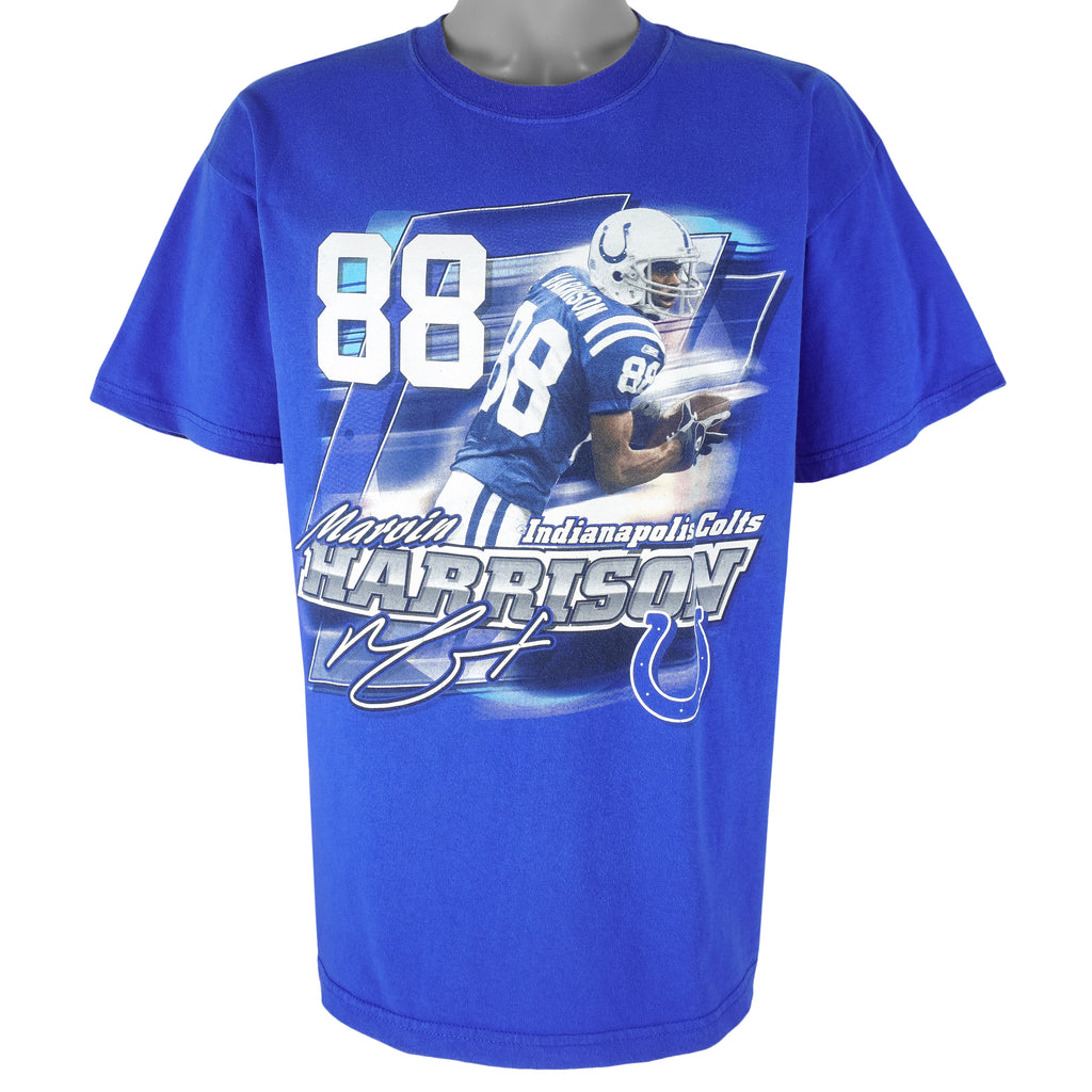 NFL (Gildan) - Indianapolis Colts Marvin Harrison T-Shirt 1990s Large Vintage Retro Football
