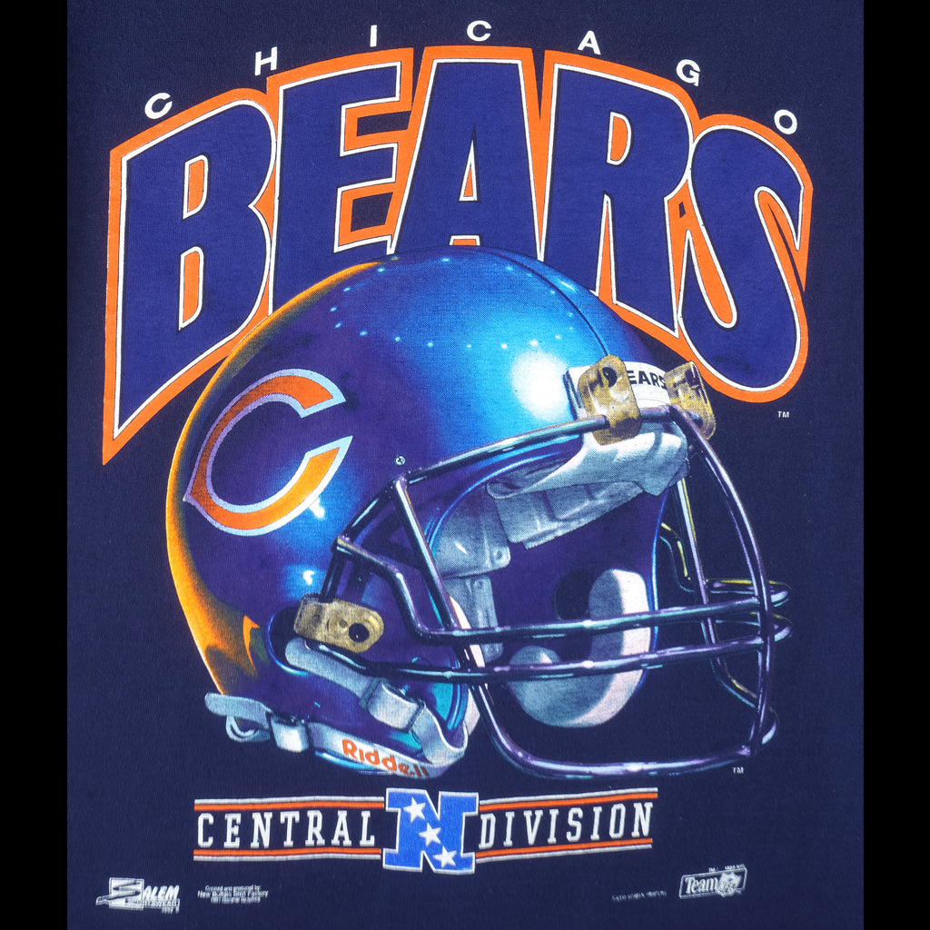 NFL - Chicago Bears Helmet Single Stitch T-Shirt 1992 Medium Vintage Retro Football