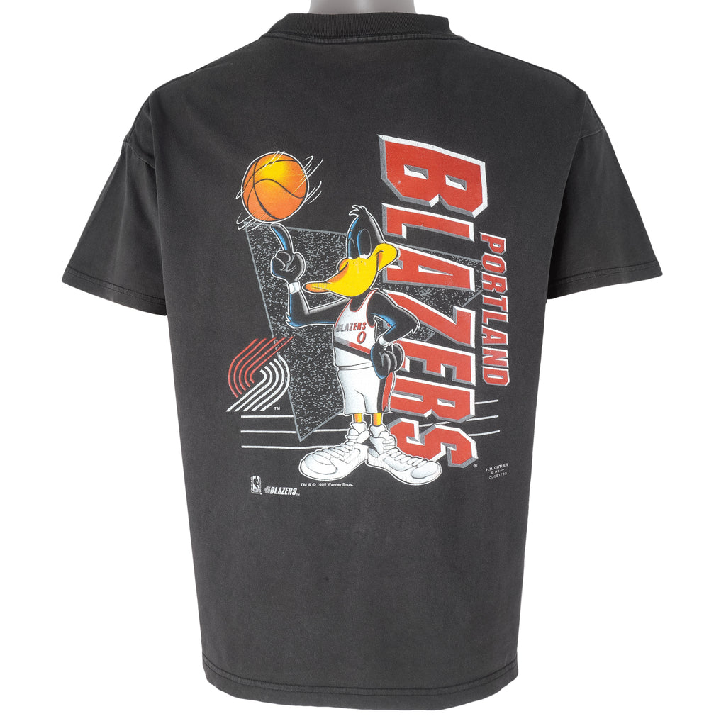 NBA - Portland Trail Blazers X Looney Duffy Duck T-Shirt 1995 Medium Youth Vintage Retro Basketball