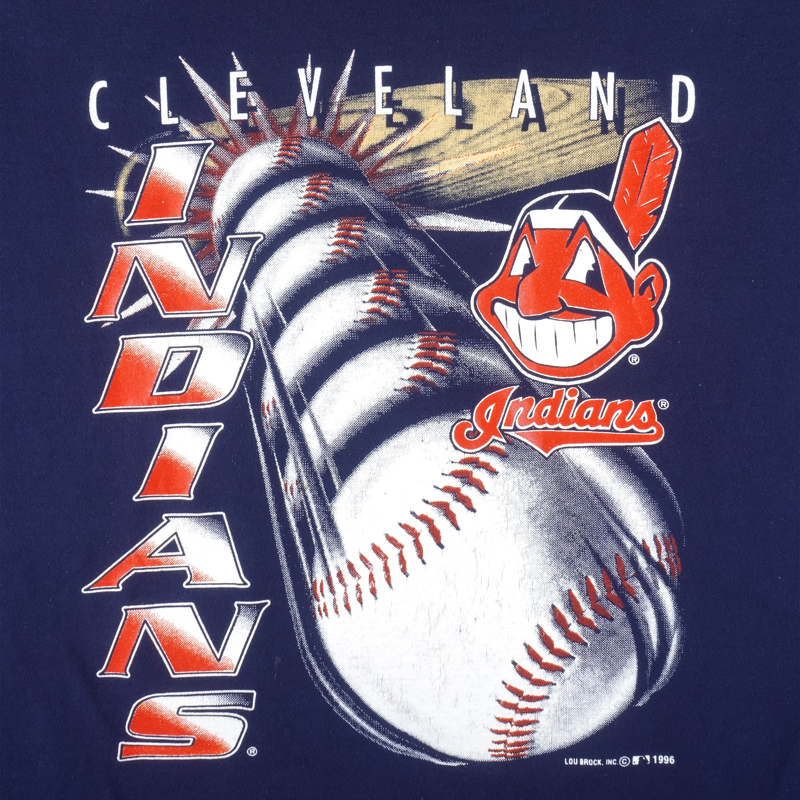 Vintage MLB (LBI) - Cleveland Indians Big Logo T-Shirt 1996 X-Large