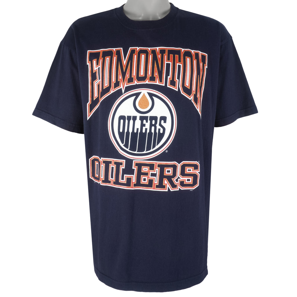 NHL (CGW) - Edmonton Oilers Big Logo T-Shirt 1990s Large Vintage Retro Hockey