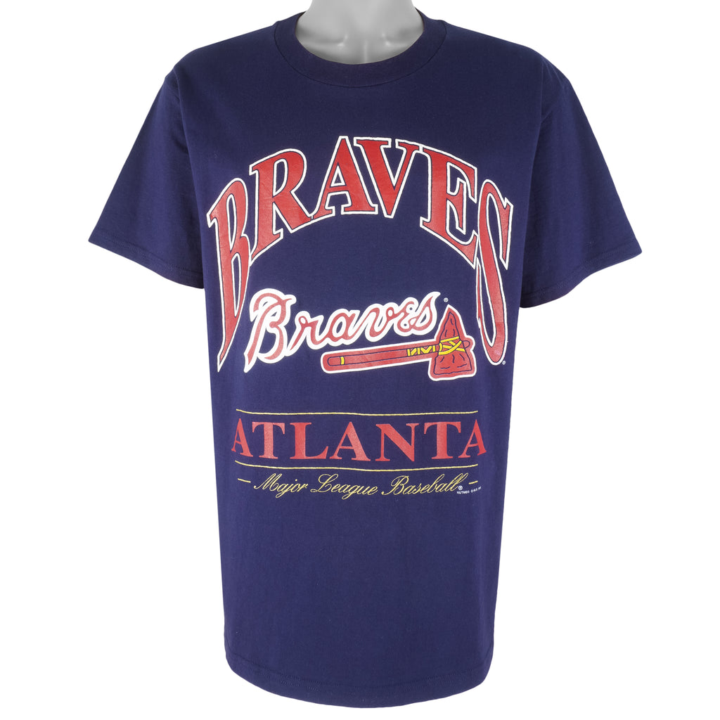 MLB (Lee) - Atlanta Braves Big Logo T-Shirt 1996 Large Vintage Retro Baseball
