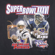 NFL (Gildan) - Patriots VS Rams Super Bowl 29th T-Shirt 2002 X-Large Vintage Retro Football