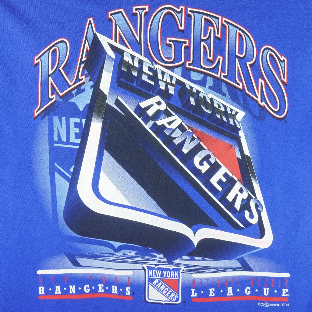 NHL - New York Rangers Hockey Single Stitch T-Shirt 1994 X-Large Vintage Retro Hockey