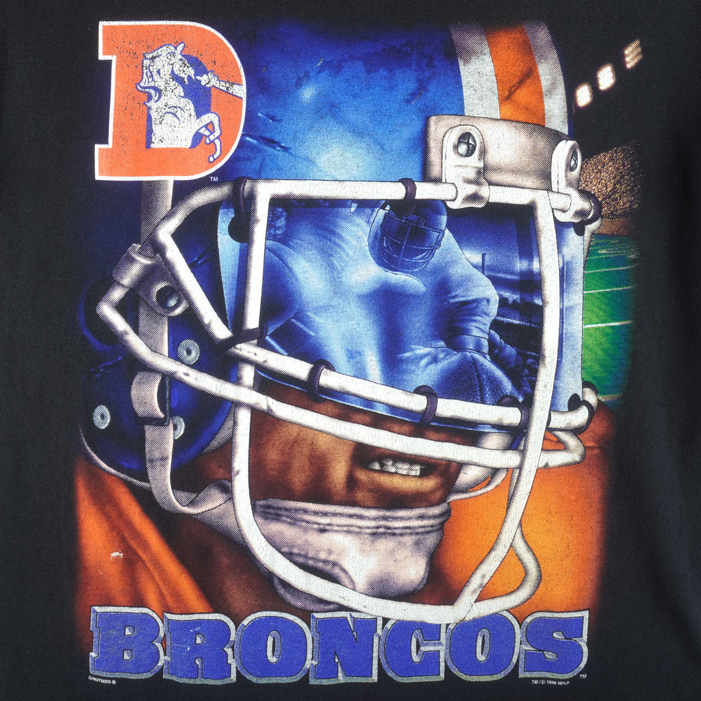NFL (Lee) - Denver Broncos Helmet T-Shirt 1996 Large Vintage Retro Football