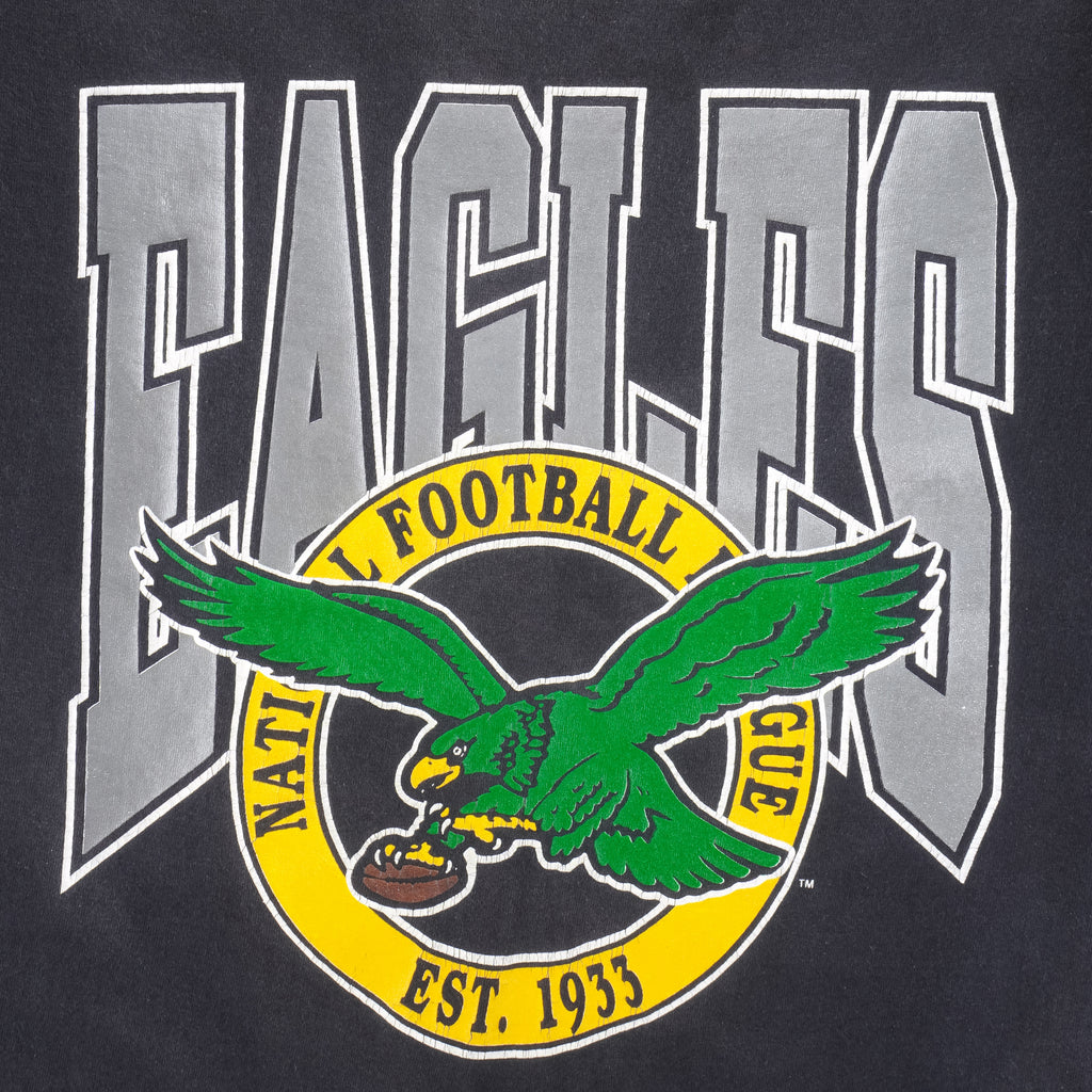 NFL (Trench) - Philadelphia Eagles Single Stitch T-Shirt 1990s Large Vintage Retro Football