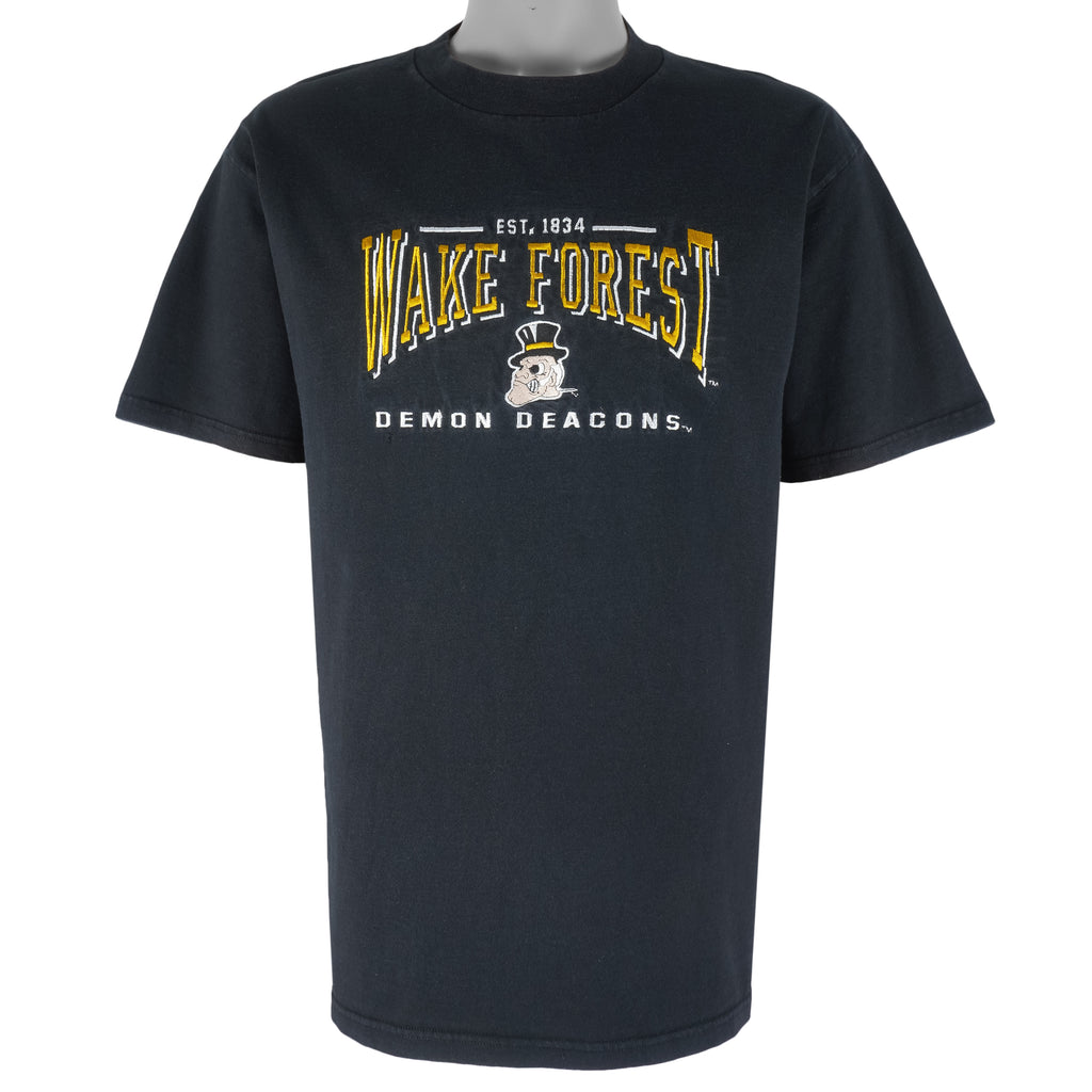 NCAA (Lee) - Wake Forest Embroidered T-Shirt 1990s Large Vintage Retro College
