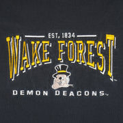 NCAA (Lee) - Wake Forest Embroidered T-Shirt 1990s Large Vintage Retro College
