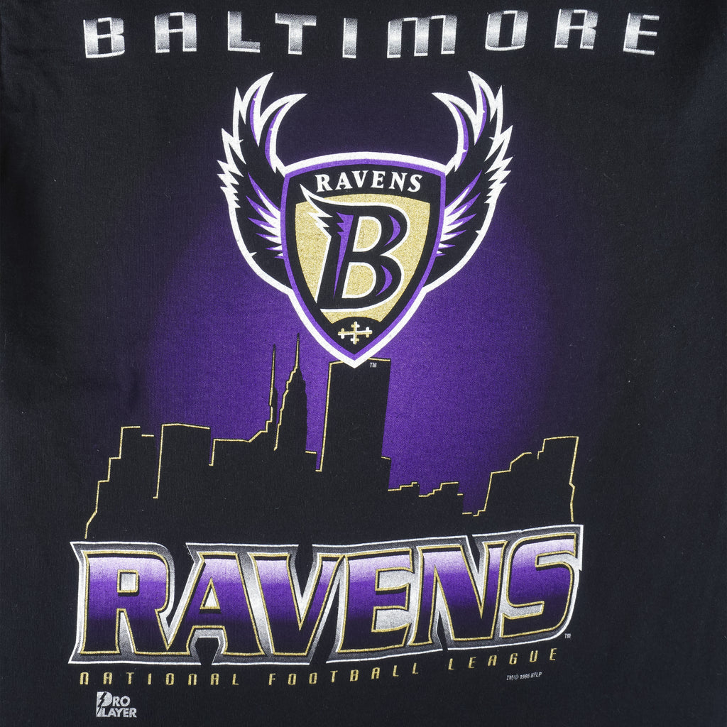 NFL (Pro Player) - Baltimore Ravens Single Stitch T-Shirt 1996 Medium Vintage Retro Football