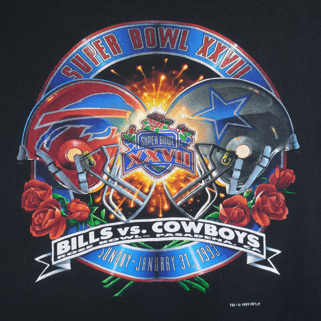 NFL (Salem) - Cowboys VS Bills Super Bowl 27th T-Shirt 1993 X-Large Vintage Retro Football
