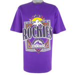 MLB (Logo 7) - Colorado Rockies Single Stitch T-Shirt 1993 Large