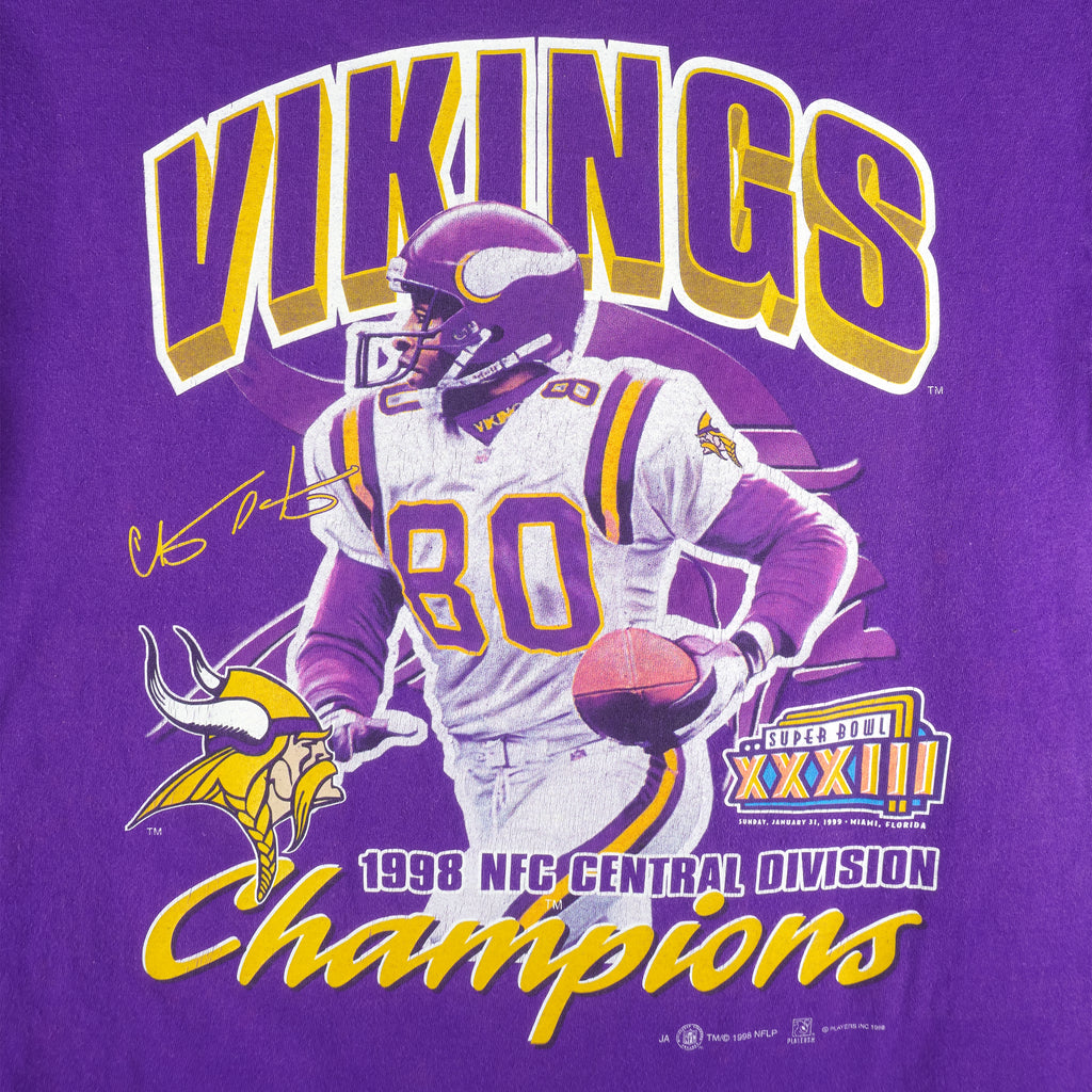 NFL (Tultex) - Minnesota Vikings Cris Carter T-Shirt 1998 Large Vintage Retro Football