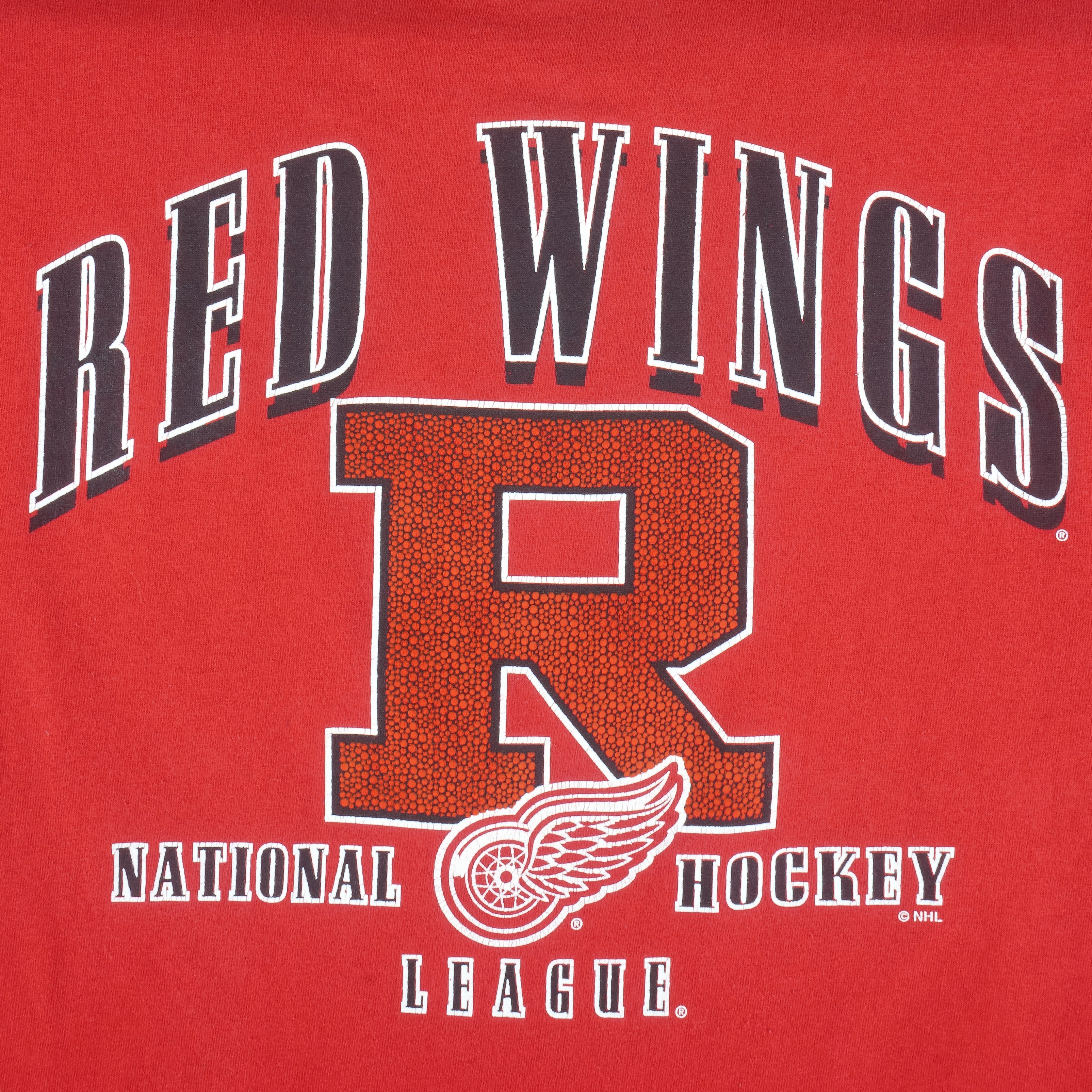 NHL (Logo 7) - Detroit Red Wings T-Shirt 1990s Large Vintage Retro Hockey