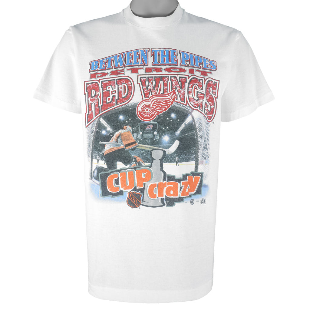 NHL - Detroit Red Wings Between The Pipes T-Shirt 1996 Large Vintage Retro Hockey