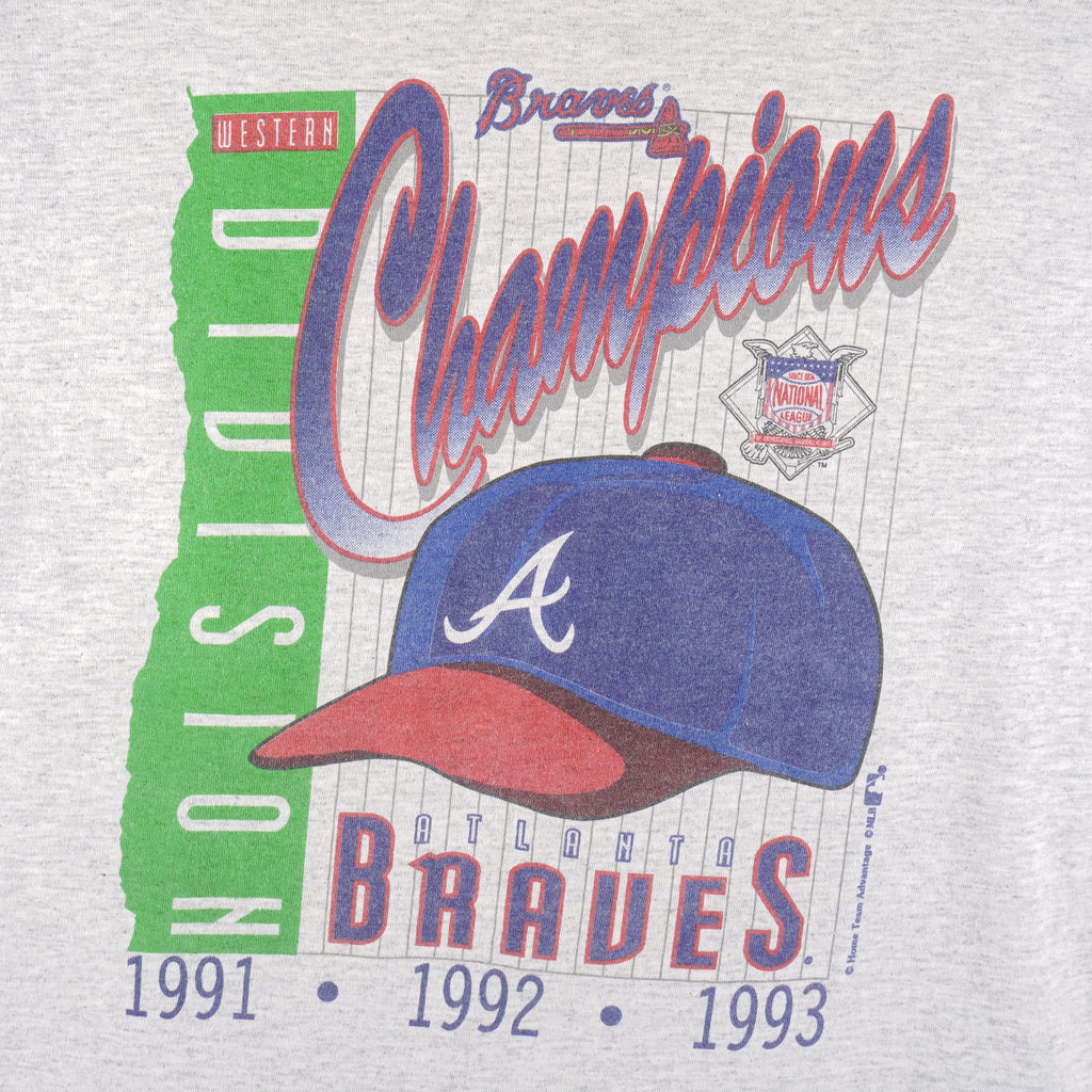 MLB (Belton) - Atlanta Braves Champions T-Shirt 1993 Large Vintage Retro Baseball