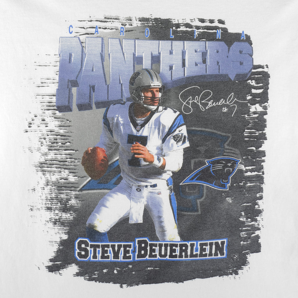 NFL (True Fan) - Carolina Panthers Steve Beuerlein T-Shirt 1990s X-Large Vintage Retro Football