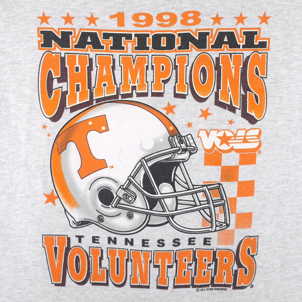 NCAA (Delta) - Tennessee Volunteers Helmet Champs T-Shirt 1998 Large Vintage Retro College