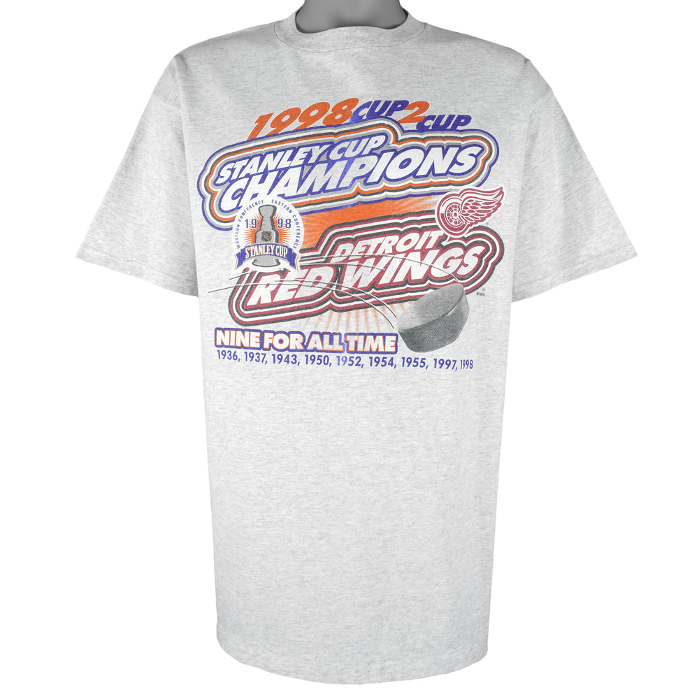 NHL (Logo 7) - Detroit Red Wings Stanley Cup Champions T-Shirt 1998 X-Large Vintage Retro Hockey