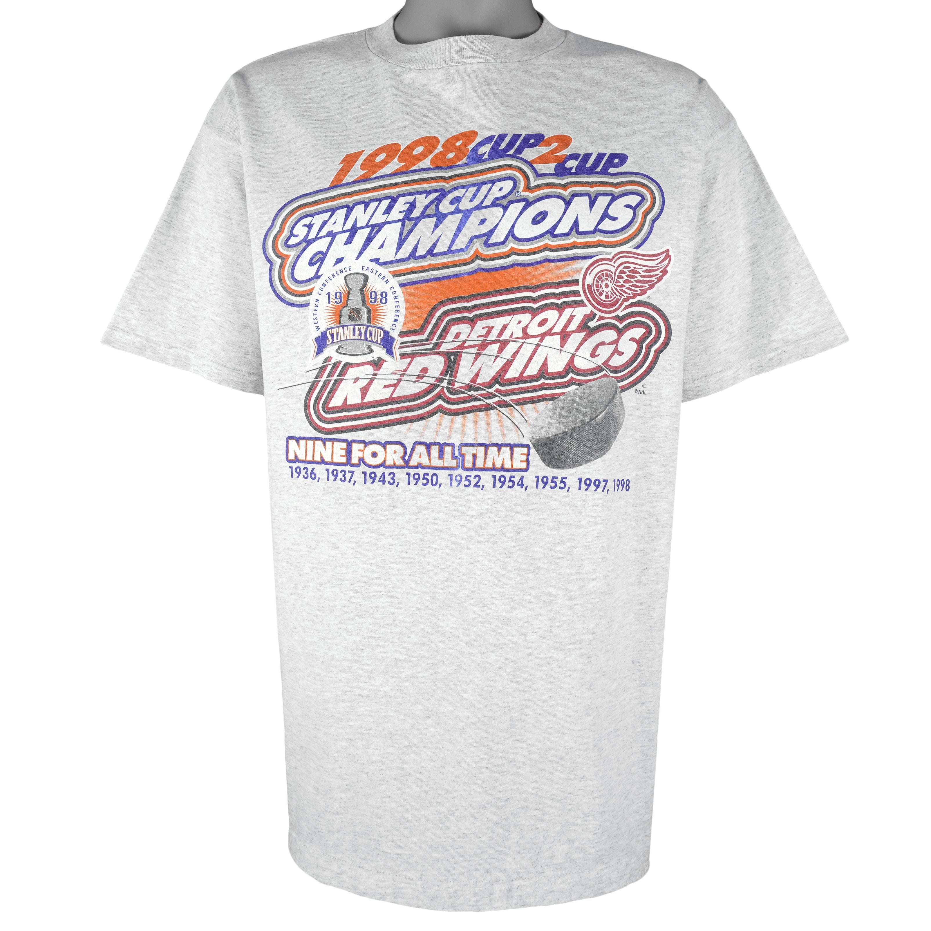 NHL (Logo 7) - Detroit Red Wings Stanley Cup Champions T-Shirt 1998 X-Large Vintage Retro Hockey