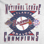 MLB (Logo 7) - Atlanta Braves Champions Single Stitch T-Shirt 1995 Large Vintage Retro Baseball