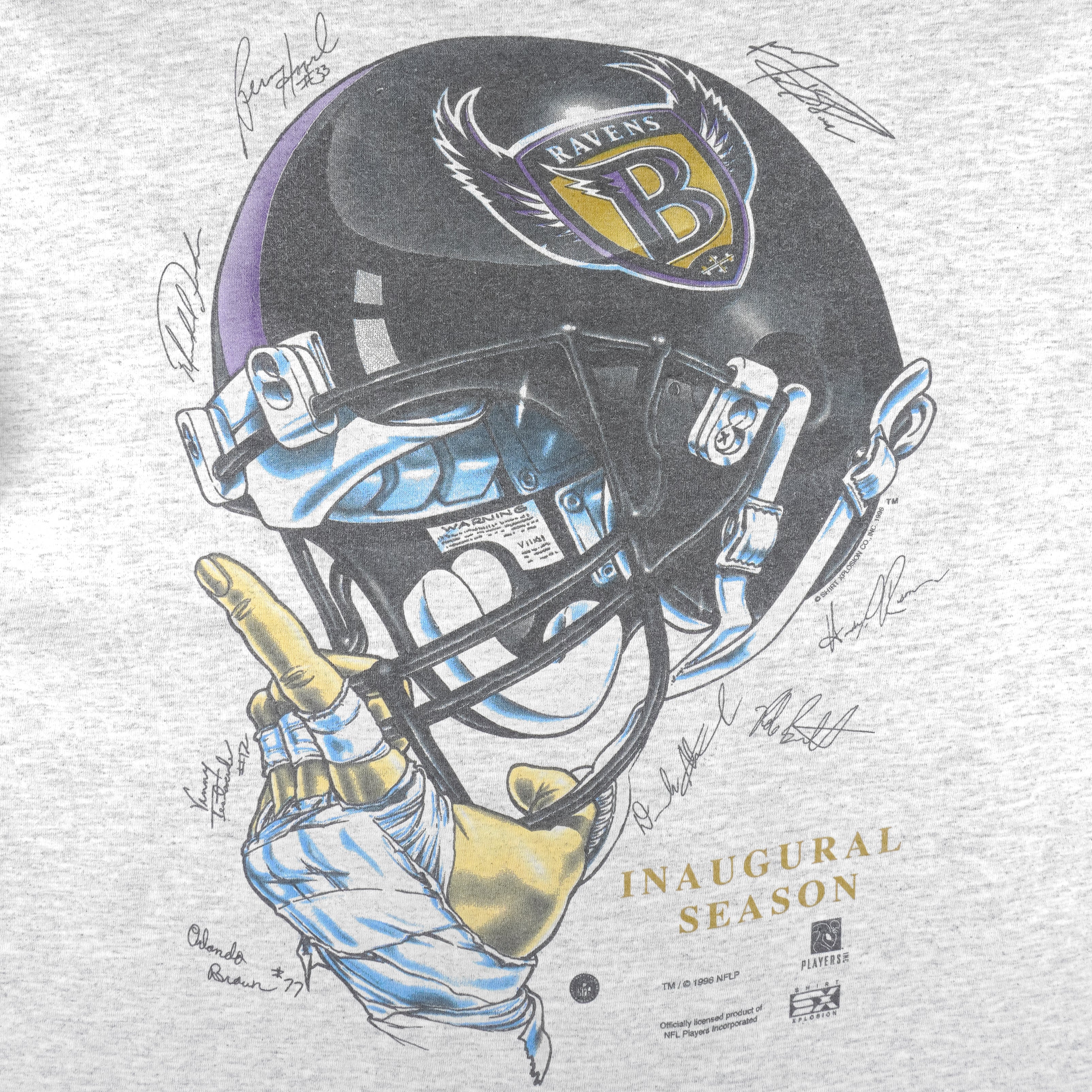 NFL (All  American Wear) - Baltimore Ravens Single Stitch T-Shirt 1996 X-Large Vintage Retro Football
