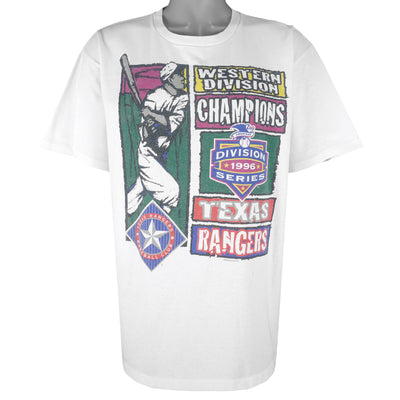 Starter - Texas Rangers Western Division Champions T-Shirt 1996 Large